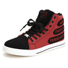 Men Pu Letter Color Match Waterproof High Top Lace Up Casual Shoes