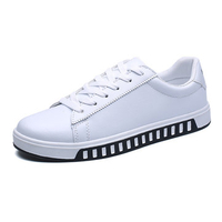 Men Pure Color Breatheable Skateboarding Shoes Flat Lace Up Sneakers