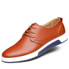Men Pure Color Casual Lace Up British Style Oxford Shoes