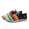 Men Rainbow Flat Slip On Casual Breathable Stripe Sport Shoes