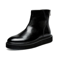 Men Rear Zipper Waterproof High Top Casual Ankle Boots