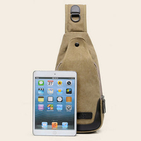 Men Retro Canvas Chest Bag Casual Outdoor Travel Durable Crossbody Bag