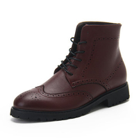 Men Retro Carved High Top Lace Up Brogue Ankle Casual Boots