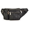 Men Retro Genuine Leather Sport Outside Leisure Zipper Waist Bag
