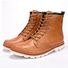 Men Retro High Top Stylish Cap-toes Lace Up Casual Work Shoes
