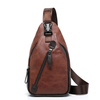 Men Retro PU Leather Crossbody Bag Capacity Leisure Shoulder Chest Bag