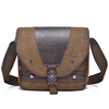 Men Retro Shoulder Bag Canvas Crossbody Bag Genuine Leather Crossbody Bag