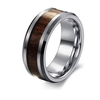 Men Rosewood Tungsten Steel Carbon Fiber Wide Finger Ring