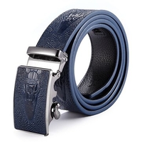 Men Second Floor Cowhide Belt Automatic Buckle Waistband Crocodile Pattern Waist Strap