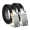 Men Second Floor Cowhide Gold Alloy Adjustable Automatic Buckle Belt Length Randomly