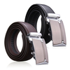 Men Second Floor Cowhide Leather Belt Automatic Buckle Black Brown Waist Strap Waistband