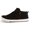 Men Side Zipper Canvas Pure Color Comfortable Flat Casual Shoes