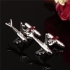Men Silver Airplane Aircraft Pattern Cufflinks Wedding Gift Suit Shirt Accessories