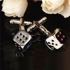 Men Silver Cufflink Dice Pattern Square Cufflinks Wedding Gift Suit Shirt Accessories