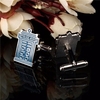 Men Silver Cufflink Police Box Pattern Blue Enamel Cufflinks Wedding Gift Suit Shirt Accessories