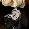 Men Silver Cufflink Soccer Football Pattern Laser Cufflinks Wedding Gift Suit Shirt Accessories