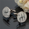 Men Silver Cufflinks Number Pattern Round Baking Finish Cufflinks Wedding Gift Suit Shirt Accessorie