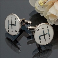 Men Silver Cufflinks Number Pattern Round Baking Finish Cufflinks Wedding Gift Suit Shirt Accessorie