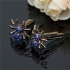 Men Silver Cufflinks Spider Crystal Pattern Wedding Gift Suit Shirt Accessories