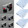 Men Silver Cufflinks Stainless Steel Vintage Square Crystal Wedding Party Gift Accessories