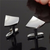 Men Silver Geometric Dress Shirt Cufflinks Cuff Links Wedding Groom Gift