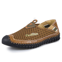 Men Stitching Anti-collision Toe Mesh Splicing Breathable Outdoor Loafers