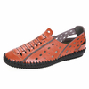 Men Stitching Hole Breathable Soft Slip On Shoes Leather Closed Toe Sandals