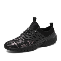 Men Strech Fabric Breathable Shock Absorption Running Atheletic Shoes