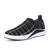 Men Strech Flyknit Fabric Hole Breathable Sneakers Casual Skateboarding Shoes