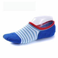 Men Stripe Invisible Silicone Anti-slip Cotton Short Socks