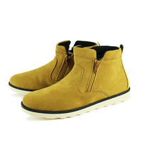 Men Suede Both Side Zipper Comfortable Warm Fur Lining Ankle Casual Boots