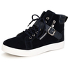Men Suede Buckle Zipper High Top Korean Style Lace Up Casual Shoes