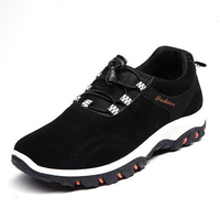Men Suede Casual Lace Up Pure Color Sport Running Hiking Shoes