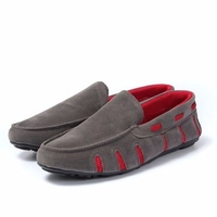 Men Suede Color Match Breathable Slip On Casual Driving Shoes