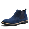 Men Suede Contrast Elastic Panels Pointed Toe Classic Chelsea Boots