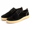 Men Suede Pure Color British Style Lace Up Casual Shoes