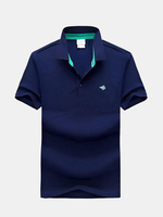 Men Summer Polo Shirt 6 Colors Embroidery Solid Color Turn-down Collar Short Sleeve T-shirt