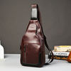 Men Vintage Chest Bag Leisure PU Leather Crossbody Bag