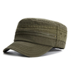 Men Vintage Cotton Zippered Military Hat Outdoor Casual Sunshade Flat Cap