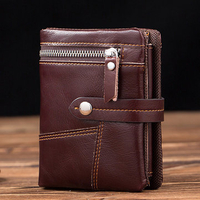 Men Vintage Stitching Zipper 11 Card Slots 3 Folds Wallet