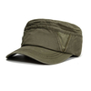 Men Vintage Zipper Cotton Military Cap Outdoor Casual Breathable Flat Top Hat