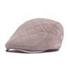 Men Windproof Grid Blank Beret Hat Buckle Adjustable Casual Cabbie Gentleman Cap