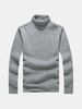 Men Winter Casual Thick Warm Turtleneck Solid Color Knitted Sweater
