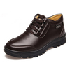 Men Winter Warm Cotton Leather Fur Lining Ankle Boots