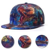 Men Women 3D Chinese Dragon Printed Snapback Baseball Cap Hip Hop Adjustable Hat