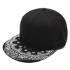 Men Women Adjustable Baseball Cap Flat Bill Paisley Hippie Snapback HipHop Hat