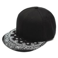 Men Women Adjustable Baseball Cap Flat Bill Paisley Hippie Snapback HipHop Hat
