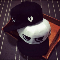 Men Women Adjustable Baseball Cap Black White Eyes Snapback Hip-hop Hat