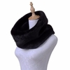 Men Women Black Articifial Fur Wraps Ring Scarves Warm Soft Fuzzy Scarf