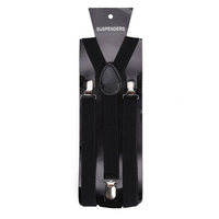 Men Women Black Clip-on Suspenders Elastic Y-Shape Adjustable Braces